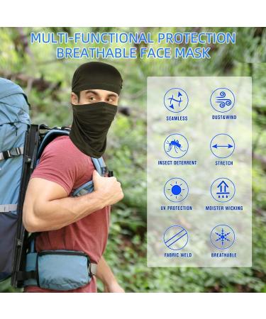 4 Pack Neck Gaiter Face Mask Scarf Bandanas - Breathable Outdoor Headwear for Men Women - Black Blue Navy Army Green - Buy Online on SooperMarket.com