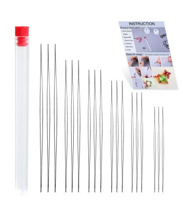 Zxiixz 18 PCS Beading Needles, 6 Sizes Beading Big Eye Needles Seed Beads Needles Large Eye Collapsible Beading Needles Set with Needle Bottle for Jewelry Making