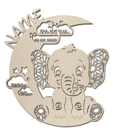 Namofacture Birth Gifts Baby Children Special Individual The most beautiful best gifts for after birth and baptism baptism gifts for girls young sponsors aunt grandparents baptismal elephant on moon