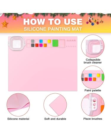 Non-Stick Silicone Painting Mat for Resin Casting and DIY Creations - 20x16 Inch Craft Mat with Cleaning Cup - Perfect for Art, Handmade Projects and Mold Making - Buy Online on SooperMarket.com