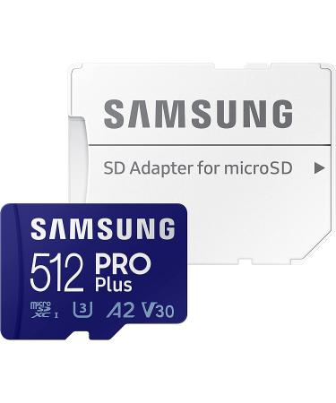 Samsung PRO Plus 512GB microSDXC Card with Adapter | Up to 160MB/s | UHS-I U3 A2 V30 | Full HD & 4K UHD Memory Card for Android, GoPro, DJI Drone - Buy Online on SooperMarket.com