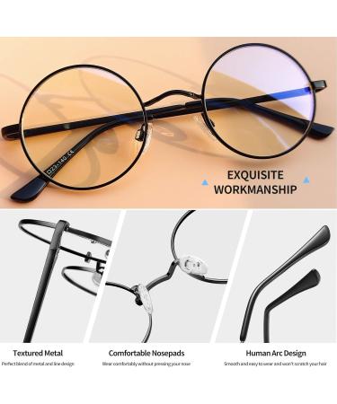 Joopin Round Blue Light Blocking Glasses for Women Men Clear Lens Anti Eye Strain UV Glare Glasses for Computer Gaming TV 07 Round Black Frame Anti Blue Light Lens Clear - Buy Online on SooperMarket.com
