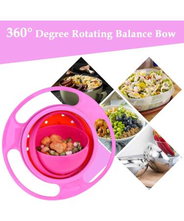 360 Degrees Gyro Bowl - Unspillable Snack Toddler Bowl - Anti Spill Magic Bowl for Babies and Kids - Pink - Buy Online on SooperMarket.com