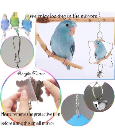 Bird Parakeet Cockatiel Toy Set - 19 Pcs Bird Cage Swing, Hammock, Chewing Toys & Wooden Perches for Conures, Love Birds, Finches, Budgies - Buy Online on SooperMarket.com
