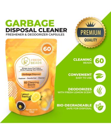 60-Count Lemon Sink Garbage Disposal & Drain Cleaner Pods - Freshener & Deodorizer for Odor Control - Buy Online on SooperMarket.com