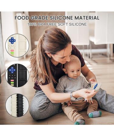 Remote Control Silicone Bathing Toy Set for Babies | Teething Aid & Gum Soothing Toys (2-Pack) - Black & White - Buy Online on SooperMarket.com