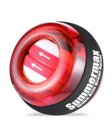 Summermax Auto-Star Wrist Power Gyroscopic Ball,Wrist Strengthener and Forearm Exerciser for Stronger Arm Fingers Wrist Bones and Muscle (Auto Red)