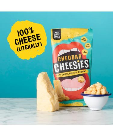 CHEESIES Cheddar Crunchy Cheese Keto Snack 100% Cheese Sugar Free Gluten Free No Carb High Protein Vegetarian | 2.1oz (Pack of 9) - Buy Online on SooperMarket.com