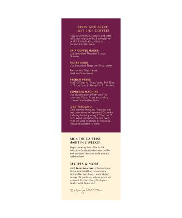 Teeccino Mocha Chicory Coffee Alternative - Prebiotic, Caffeine Free, Acid Free - 11oz (Pack of 3) Medium Roast - Buy Online on SooperMarket.com
