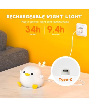 Unede LED Nachtlicht f r Kinder Dimmbares Kawaii Dodo Duck Nachttlicht aus Silikon USB Lampe f r Babyzimmer ideales Geschenk f r Kinder (Baby Benson) - Gelb - Buy Online on SooperMarket.com