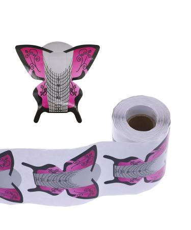 DBOO 50 Pack Nail Forms Nail Art Tips Extension Forms Butterfly Nail Art Forms Sticker Acrylic Extension Guide Tips Nail Extension Stickers Stencil Manicure Tools