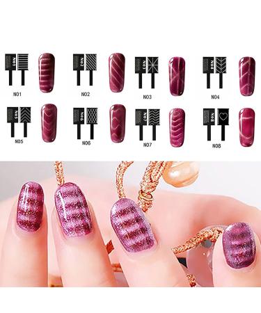 9 Piece 3D Cat Eye Nail Art Set | Magnetic LED Polish & UV Gel Tools for Stunning Manicures - Buy Online on SooperMarket.com
