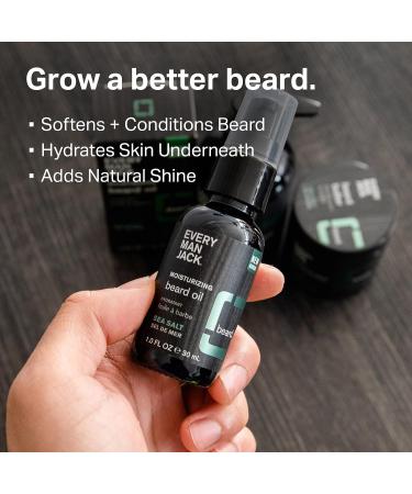 Every Man Jack Sandalwood Beard Oil - Moisturizing & Softening Formula with Shea Butter & Coconut Oil for a Natural Shine - Buy Online on SooperMarket.com