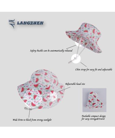 LASSIG Beach Sun Protection Hat for Baby Girls | Adjustable Toddler Kids Hat with Chin Strap | Watermelon 6-12 Months - Buy Online on SooperMarket.com