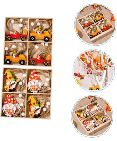 Cabilock 2 Boxes Thanksgiving Pendant Thanksgiving Gnome Pendant Festive Pendant Cartoon Wooden Accessories - Buy Online on SooperMarket.com