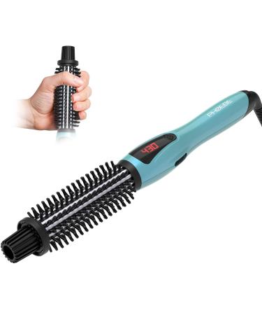 PHOEBE Curling Iron Brush Anti-Scald Bristles Instant Heat Up Dual Voltage Ceramic Tourmaline Ionic Hair Curling Wand for All Hair Types (1 Inch)