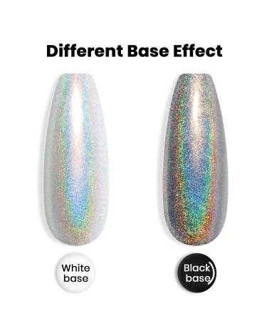 RARJSM Holographic Nail Polish Set - Black, White, Silver, Rose Gold Glitter Gel Polish - 4PCS 7.5ML UV LED Manicure Varnish Gift Set - Buy Online on SooperMarket.com