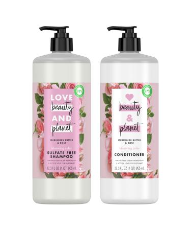 Love Beauty and Planet Blooming Color Sulfate-Free Shampoo and Conditioner for Color Treated Hair Murumuru Butter and Rose Vegan, Paraben-Free, Silicone-Free, Cruelty-Free 32.3 oz 2 Count Shampoo and Conditioner Set 32.3 O…