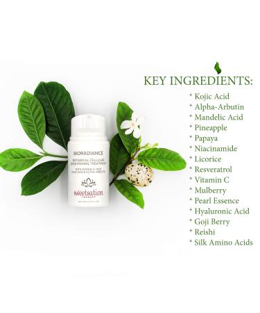BioRadiance Botanical Cellular Brightening Treatment | Mandelic Acid Kojic Acid & Alpha-Arbutin - 60ml | Shop Internationally - Buy Online on SooperMarket.com