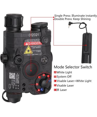 Ratulie Upgraded Airsoft PEQ 15 Box with IR Laser, Red Laser Sight, and White LED Flashlight - Black | Compatible with AEG, GBB, CQB | 20mm Picatinny Rail Mount - Buy Online on SooperMarket.com