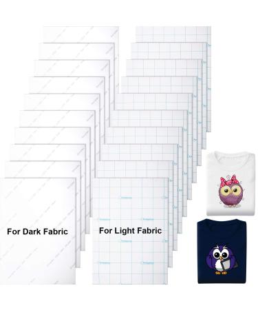 20 Pieces Printable Heat Transfer Paper Fabric Transfer Paper for Dark and Light Fabrics  Inkjet Printer Iron on HTV  Make Your Own T-Shirt  A4 Size