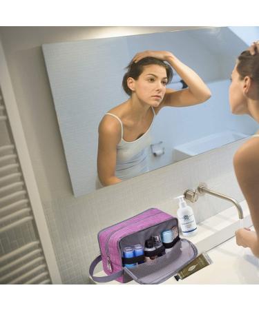 WANDF Toiletry Bag Water-Resistant Nylon Travel Wash Bag Lightweight Dopp Kit for Men and Women (A-Light Purple) - Buy Online on SooperMarket.com