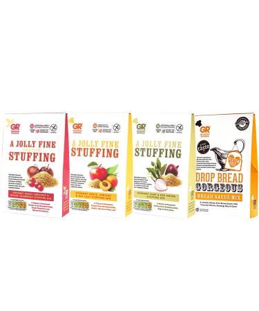 The Ultimate Gordon Rhodes Christmas Bundle. 3 Delicious Gluten Free Stuffing mixes (3 x 125g) Plus Our Amazing Gluten Free Bread Sauce Mix. (1 x 125g)