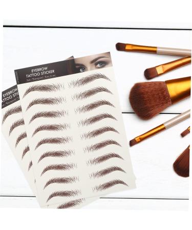 Baluue 9 Sheets Realistic Fake Eyebrows Eyebrow Stickers Waterproof Hairlike Eyebrows Brown - Buy Online on SooperMarket.com
