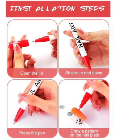 Shop 12 Color 3D Nail Art Pens Set - Kalolary Nail Polish Pens for DIY Nail Art & Manicure | International Shipping Available - Buy Online on SooperMarket.com