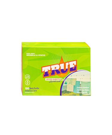 TRUE BIODEGRADABLE LAUNDRY SHEETS (100 CT) | ECO-FRIENDLY FABRIC SOFTENER | REDUCES STATIC | LAVENDER SCENT