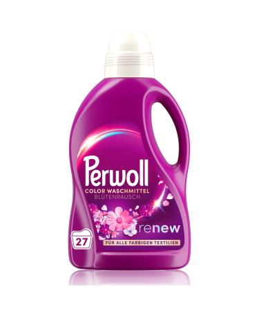 Perwoll flower frenzy detergent (27 wash loads) fine detergent cleans colors and fibers for all colored textiles color detergent with triple-renew technology 1.35 l (1 Pack)