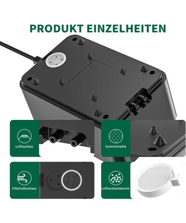 Boadw Quietest Aquarium Air Pump - 8W Adjustable Oxygen Pump for Up to 600 Liters 40dB All Accessories Included - International Shipping Available - Buy Online on SooperMarket.com