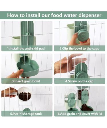 Misyue Hanging Automatic Food Water Dispenser for Small Pets | Gravity Rabbit Feeder & Water Bottle Set | Ideal for Bunny, Chinchilla, Guinea Pig, Hedgehog, Ferret - Buy Online on SooperMarket.com