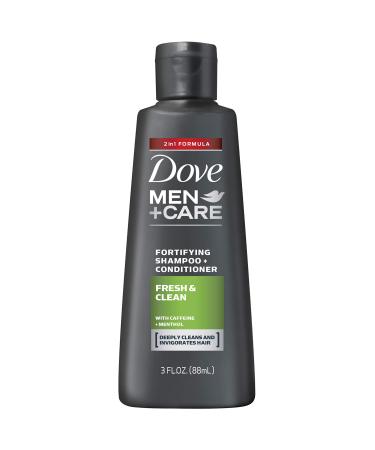 Dove Men+Care Fortifying 2 in 1 Shampoo and Conditioner for Normal to Oily Hair Fresh and Clean with Caffeine Helps Strengthen and Nourish Hair 3 oz