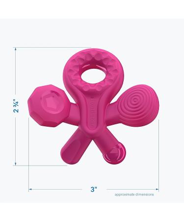 Smilo Champ Baby Teether - Soft Silicone Teething Toy for Babies 3+ Months - 5 Textured Structures for Gum Massage - Plum - Buy Online on SooperMarket.com