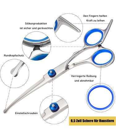 Virtue Yun Dog Scissors - Curved Stainless Steel Pet Grooming Scissors for Cats & Dogs with Safety Tip - Buy Online on SooperMarket.com