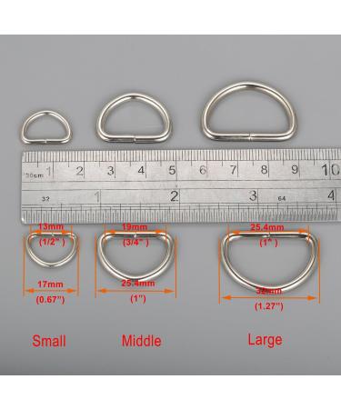 CrocSee 1 inch Metal D Ring Pack of 100 - Non Welded Nickel Plated - Large Size - Buy Online on SooperMarket.com