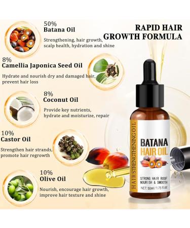 Go Ho Batana Oil for Hair Growth(50ml) Hair Growth Serum Hair Growth Oil with Castor Oil Coconut Oil for Women and Men Moisturizing & Strengthening Serum for Scalp & Hair Care - Buy Online on SooperMarket.com
