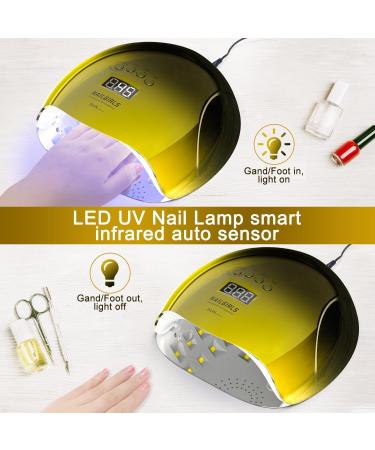 NAILGIRLS 150W UV LED Nail Lamp for Home Salon Professional | Gel Polish Nail Dryer with Timer Presets | Auto Sensor & Detachable Base | Gold Nail Art Tools for Fingernail & Toenail - Buy Online on SooperMarket.com