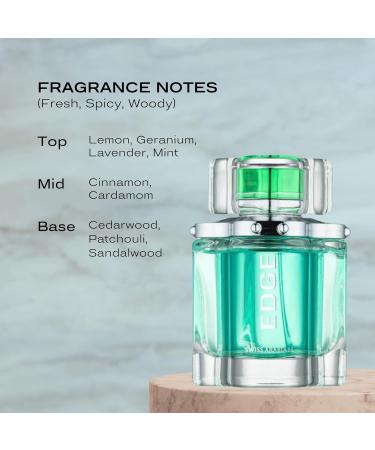 Swiss Arabian EDGE Men Eau de Parfum 100mL | Clean Citrusy and Shower Fresh | Lemon Lavender Mint Cinnamon Cardamom Cedarwood Patchouli Sandalwood | by Oud Perfume Artisan Cologne Spray - Buy Online on SooperMarket.com