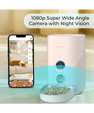 DOGNESS Automatic Cat Feeder with Camera - 1080P HD Video, Night Vision, WiFi, 2-Way Audio, Sensor Alerts (Pink) - Buy Online on SooperMarket.com