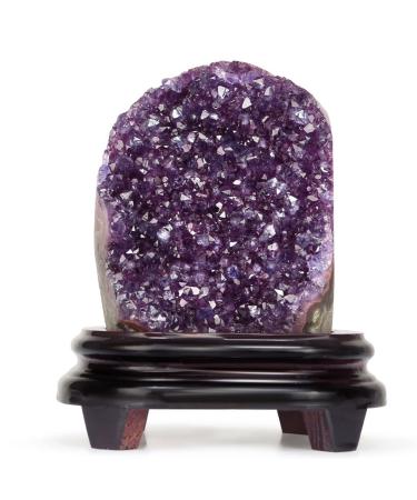 Natural Amethyst Crystal Clusters Stone from Uruguay Raw Geode Powerful deep Purple Crystals Geode with Polished Edges 2.2lbs Gift (Size : 2.2lbs)