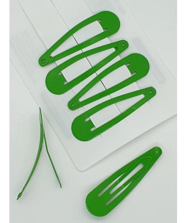6 PCS Green Metal Snap Hair Clips 5CM Long - Hair Grip Pins - Buy Online on SooperMarket.com