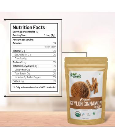 Organic Zing Cinnamon Powder | Pure and Natural | No Additives or Preservatives | Dal Cheeni Powder | Natural and 100% Pure | Packed and Produced in India - 115 gm (4 oz) Pack of 1 115 Gram ( 4.05 Ounce Pack of 1 ) - Buy Online on SooperMarket.com