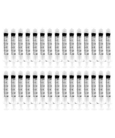3ml Syringe Sterile with Luer Lock Tip - No Needle - Individually Sealed - Great for Medicine Feeding Tubes and Home Care - 30 Count