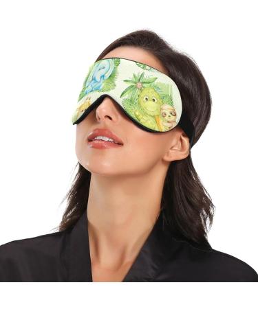 Haskirky Light Blocking Eye Mask - Breathable & Adjustable for Adults, Perfect for Travel, Yoga, Meditation - Cartoon Animals Design - Buy Online on SooperMarket.com