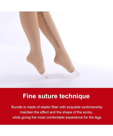 ZLXHDL Compression Stockings with Zipper - 2 Pairs for Men & Women Open Toe Design - XXL Size - Buy Online on SooperMarket.com