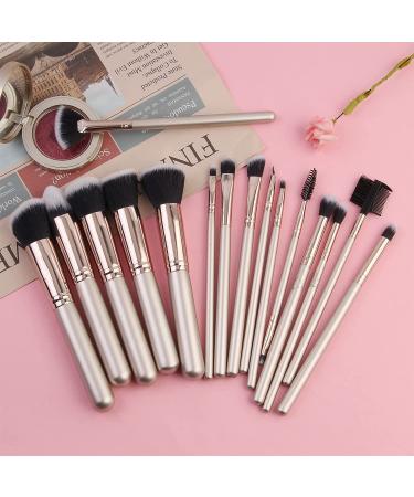 MAANGE 16 Pcs Professional Makeup Brushes Set with Sponges and Cleaner - Champagne Gold - Buy Online on SooperMarket.com