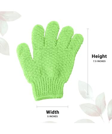 Exclaim Beauty Exfoliating Gloves - Dual Texture Bath Gloves for Shower, Spa & Massage - Dead Skin Remover with Adjustable Straps - Single Light Green - Buy Online on SooperMarket.com