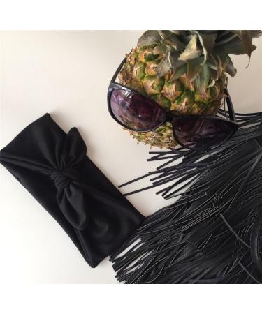 Black Knotted Bow Headband Bow Head Wrap Women's Headband Fashion Hair Band Makeup Wide Plain Headbands Elastic Head Wrap Hair Accessories for Daily Wearing Dating Sports - Buy Online on SooperMarket.com